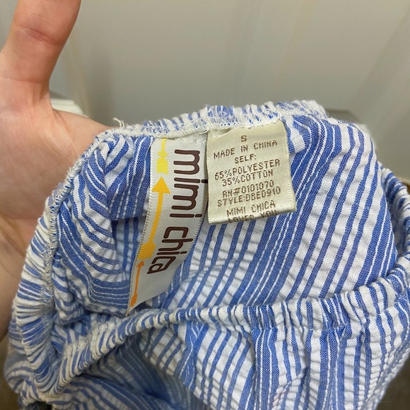 Nordstrom Blue/White Stripe Off the Shoulder Dress - Picture 6 of 6